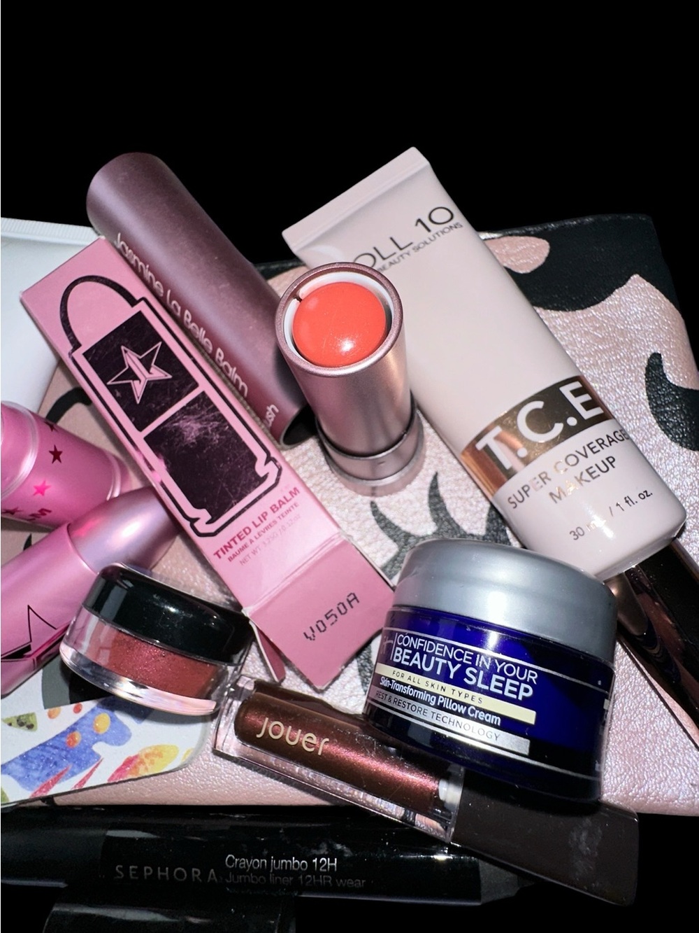 DOLLY BOOP BEAUTY Makeup Skincare Bundle Jeffree Star, IT Cosmetics, Jouer POUCH
